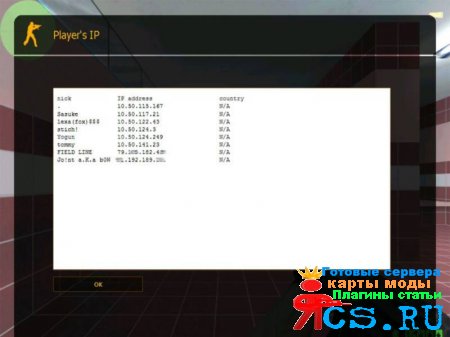 IPTools - Показывает IP игроков на сервере.